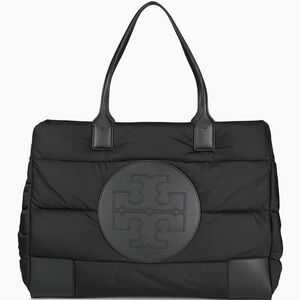 Tory Burch Black Quilted Tote Bag
